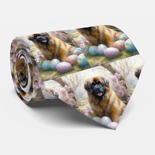 Gravata Cão Mastim Tibetano com Feriado de Ovos de Páscoa  (Rolled)