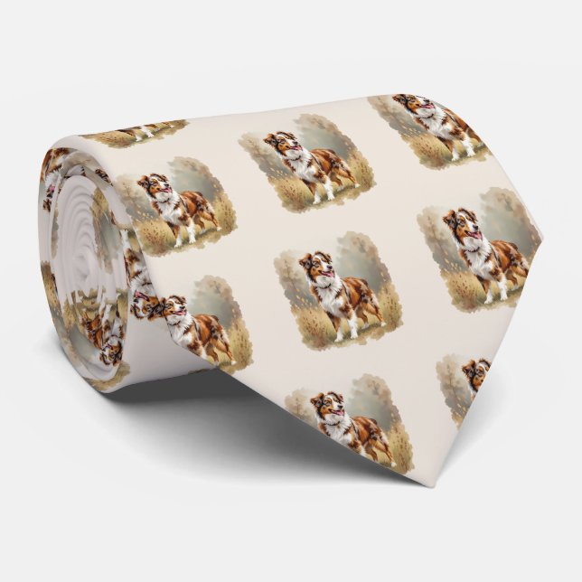 Gravata Cão Pastor Australiano Red Merle Aussie (Rolled)