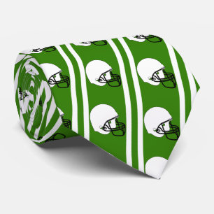 Gravata Capacete Branco de Futebol no Necktie Verde 2