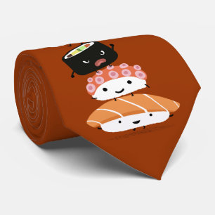 Gravata Caracteres Kawaii Cute Sashimi Sushi Chef Sushi