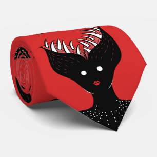 Gravata Caráter Gótico Escuro Da Menina Demônio Com Dentes