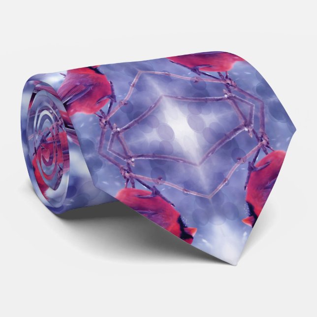 Gravata Cardeais na neve (Rolled)