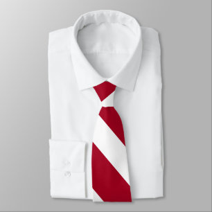 Gravata Cardeal e White University Stripe Tie