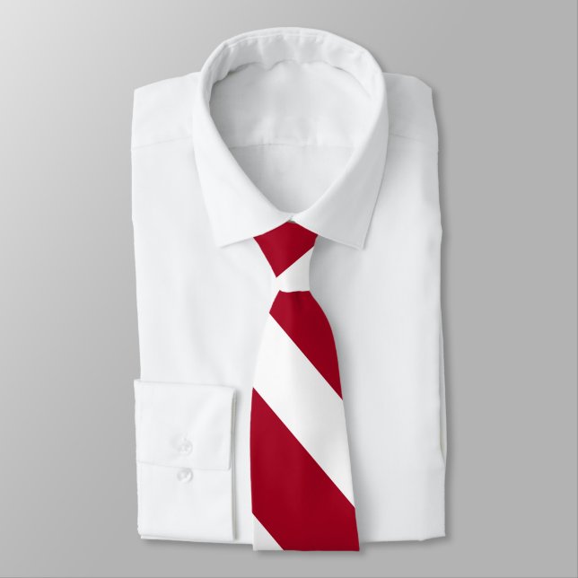 Gravata Cardeal e White University Stripe Tie (Amarrado)