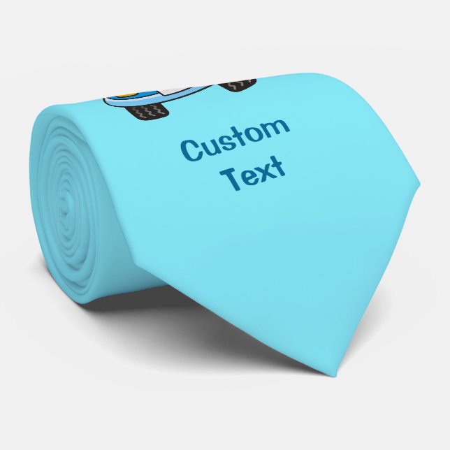 Gravata Carro azul com amarração de pescoço com bolhas (Rolled)