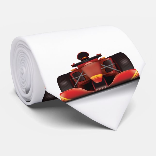 Gravata Carro de Corrida Vermelho (Rolled)