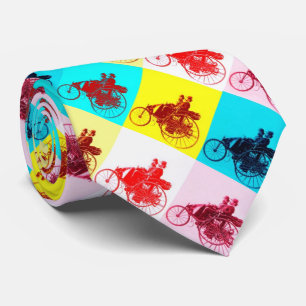 GRAVATA CARROS VINTAGE RECOLHENDO COR POP ART