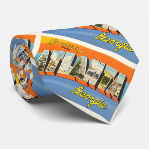 Gravata Cartão velho das viagens vintage de Atlanta