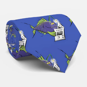 Gravata Cartografia de peixe-anjo engraçado