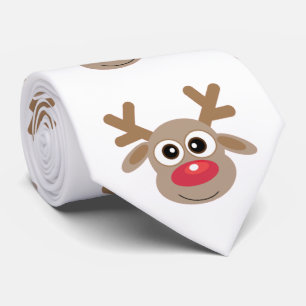 Gravata Cartoon Bonito Reindeer Padrão Natal Divertido Bra