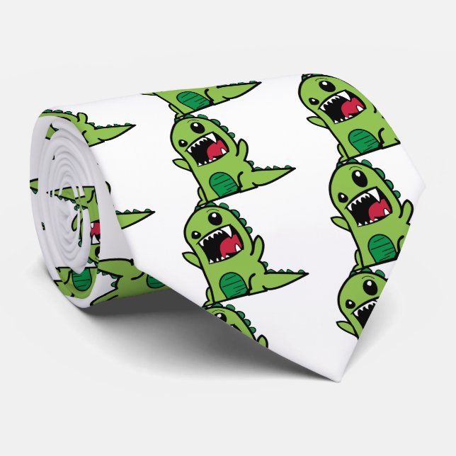 Gravata Cartoon de dinossauro bebê (Rolled)