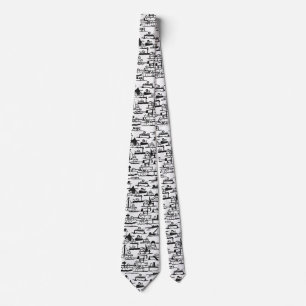Gravata Cartoon Dogs on Boats Tie de Willowcatdesigns