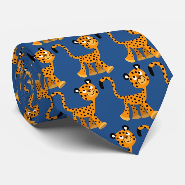 Gravata Cartoon Insouciente Bonito Cheetah Tie (Rolled)