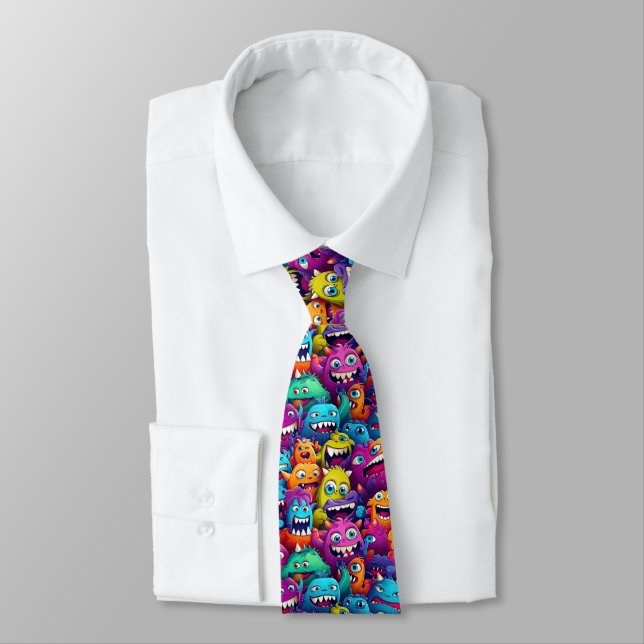 Gravata Cartoon Monsters Necktie (Amarrado)
