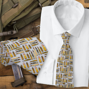 Gravata Cartuchos de bala de munição preta