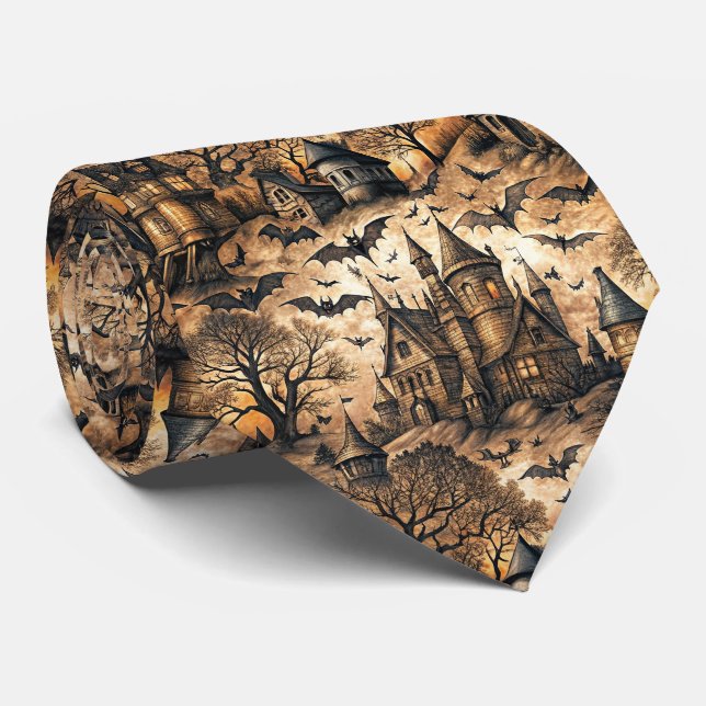 Gravata Casa Assombrada Vintage (Rolled)