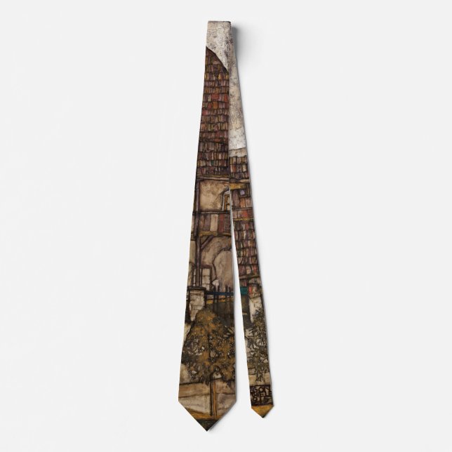 Gravata Casa com Telhado de Telhas por Egon Schiele (Frente)