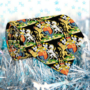 Gravata Casaco de armas do Reino Unido, British Flag, Blac