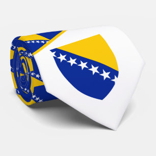 Gravata Casaco de Armas e Bandeira da Bósnia e Herzegovin