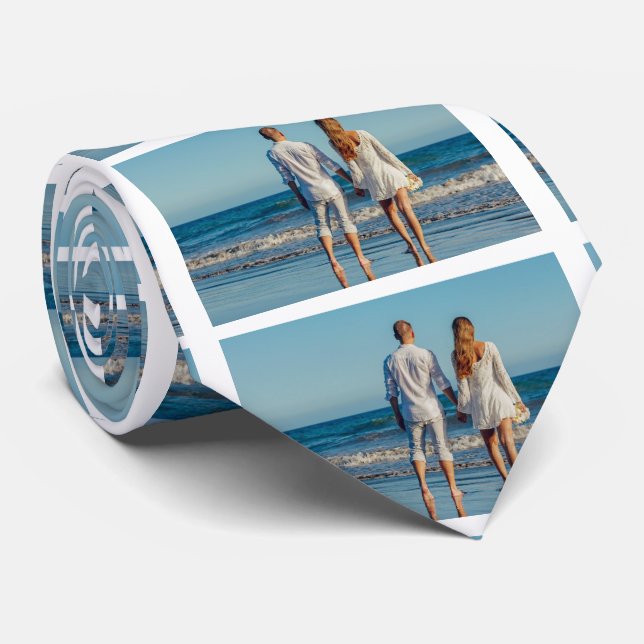 Gravata Casais de Casamento Personalizados Gravação de Fot (Rolled)