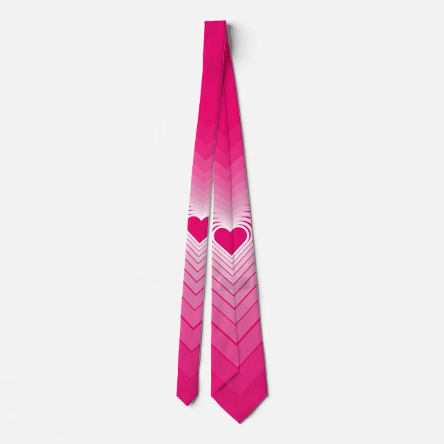 Gravata Casal Neck Love Corações Românticos Rosa (Verso)