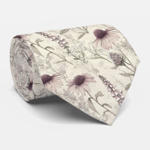 Gravata Casamento Botânico do Desenhador de lavanda