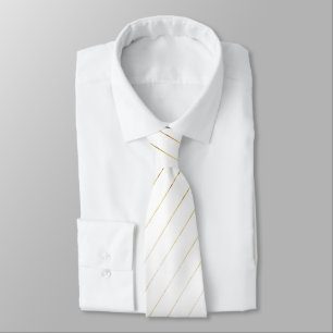 Gravata Casamento branco e Dourado