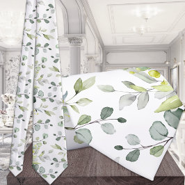 Gravata Casamento branco Eucalyptus Greenery