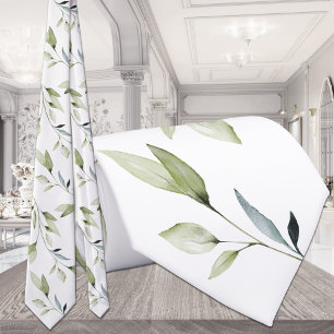 Gravata Casamento Branco Eucalyptus Leaf Greenery Elegance