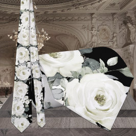 Gravata Casamento com a Greenerescência de Peônias Pretas 