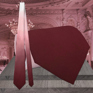 Gravata Casamento com degradê de Borgonha a Rosa
