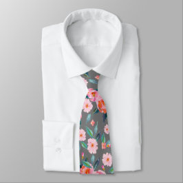 Gravata Casamento com Rosa de de Aquarela de Cinza Rosa