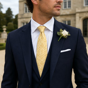 Gravata Casamento Damasco Champanhe Creme de Manteiga