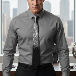 Gravata Casamento de Chic prata ombre sparkle