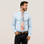 Gravata Casamento de Coral e Dusty Blue Floral Groom<br><div class="desc">Design apresenta um elemento de folhagem colorido impresso em tons de coral e azul empoeirado com florais de rosa de pedras com script de caligrafia ou escrevendo de tipo. Excelente para as comemorações do casamento!</div>