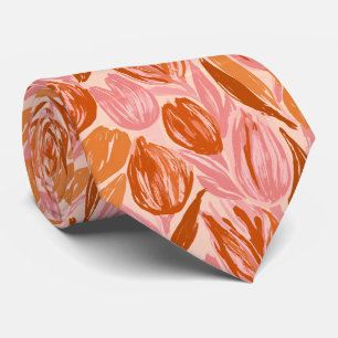 Gravata Casamento de Destino do Pai com Estampa de Tulipa 