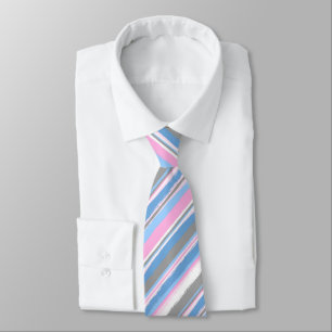 Gravata Casamento De Dois Lados, Rosa E Azul, Com Banhas