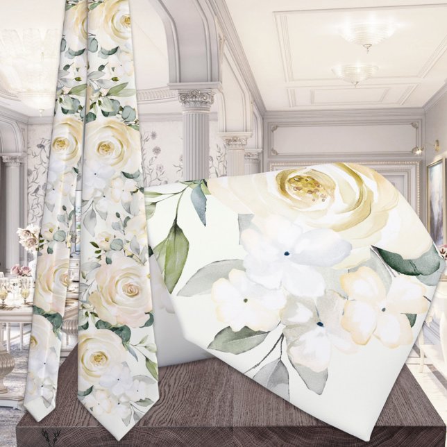 Gravata Casamento de Eucalyptus Light Sage, Peony Branca C (Criador carregado)