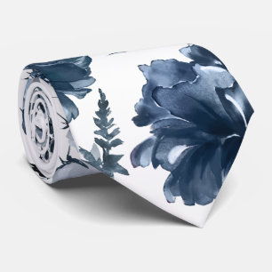 Gravata Casamento de Florais de Jardim Azul Naval