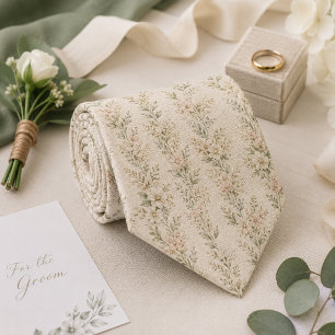 Gravata Casamento de Flores Silvestres de Sálvia Suave