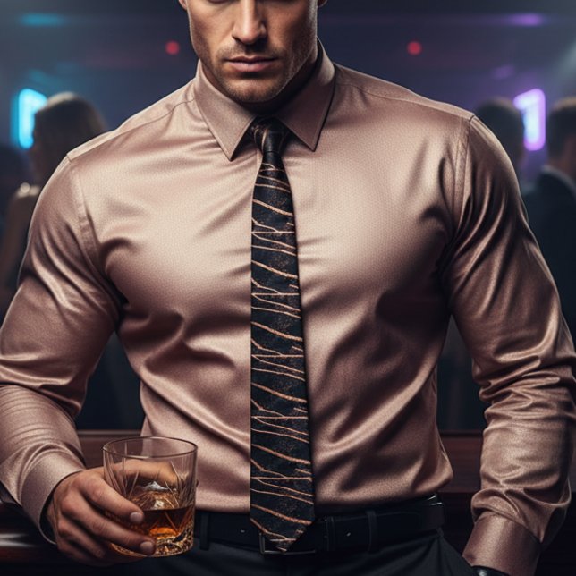 Gravata Casamento de ouro de rosa chic e de esmagador de m (Criador carregado)