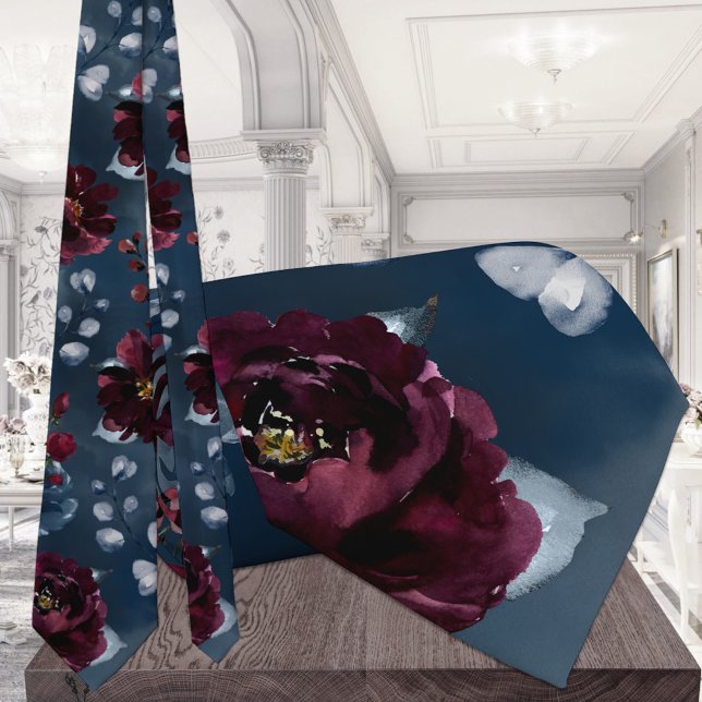 Gravata Casamento Elegante Burgundy Navy (Criador carregado)