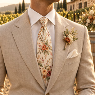 Gravata Casamento Elegante de Flor Silvestre de Outono