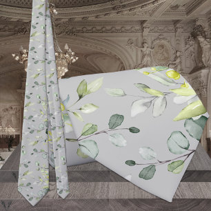 Gravata Casamento Elegante Eucalyptus Verde - Cinza de Tau