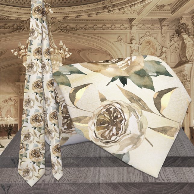 Gravata Casamento Elegante Ouro & Verdor (Criador carregado)