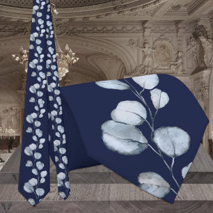 Gravata Casamento Eucalipto Verde Marinho Azul