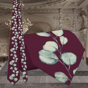 Gravata Casamento Eucalyptus com Framboesa Vermelha