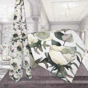 Gravata Casamento Eucalyptus Verde com Anêmonas Brancas Ve