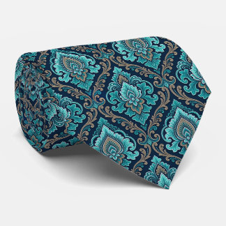 Gravata Casamento Luxo Azul Naval Damasco Verde Luxo