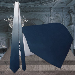 Gravata Casamento Monocromático de Azul Naval a Azul Empoe